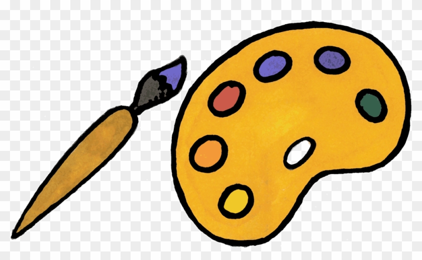 Paint Brush Clip Art Png - Paint Brush And Pallet Transparent Png
