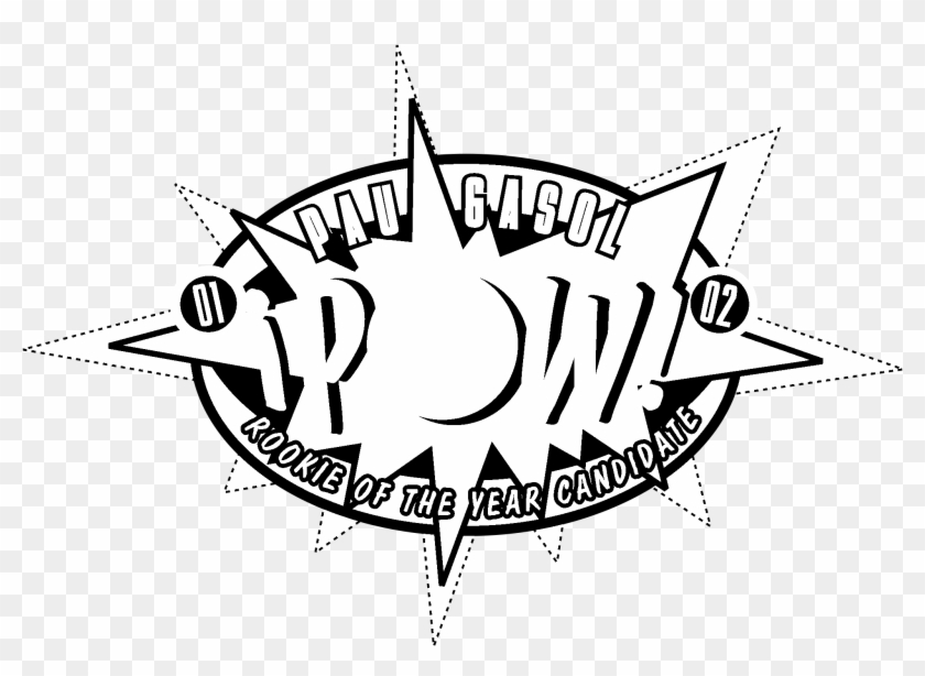 Pow Logo Black And White - Illustration Clipart