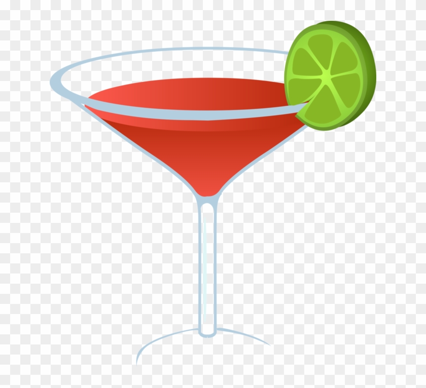 Martini Cocktail Margarita Alcoholic Drink Cosmopolitan - Martini Glass Clipart With Lime - Png Download