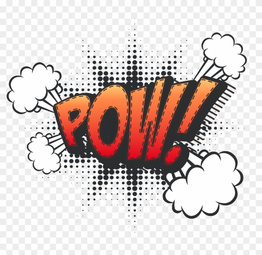 Pow Pow Hit Effect Comic Comics Emetcomics Sticker - Comic Hit Effect Clipart