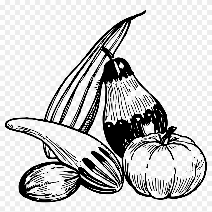 Small - Vegetables Black And White Png Clipart #475765