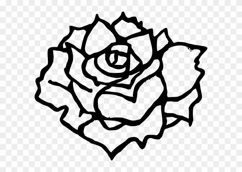 White Rose Clipart Simple - Rose Clipart Black And White - Png Download