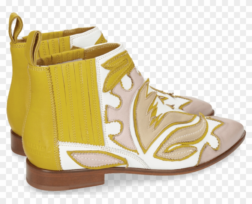 Ankle Boots Jessy 42 Nappa White Rose Beige Yellow - Boot Clipart #476008