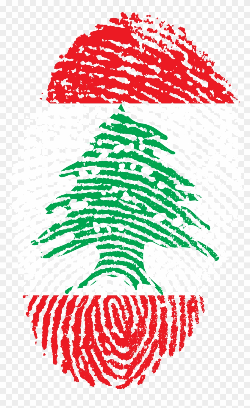 Lebanon Flag Fingerprint Country 654331 - Trinidad Fingerprint Clipart #476034
