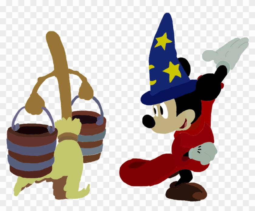 Sorcerer Mickey Png Free Download - Sorcerer Mickey And Broom Clipart