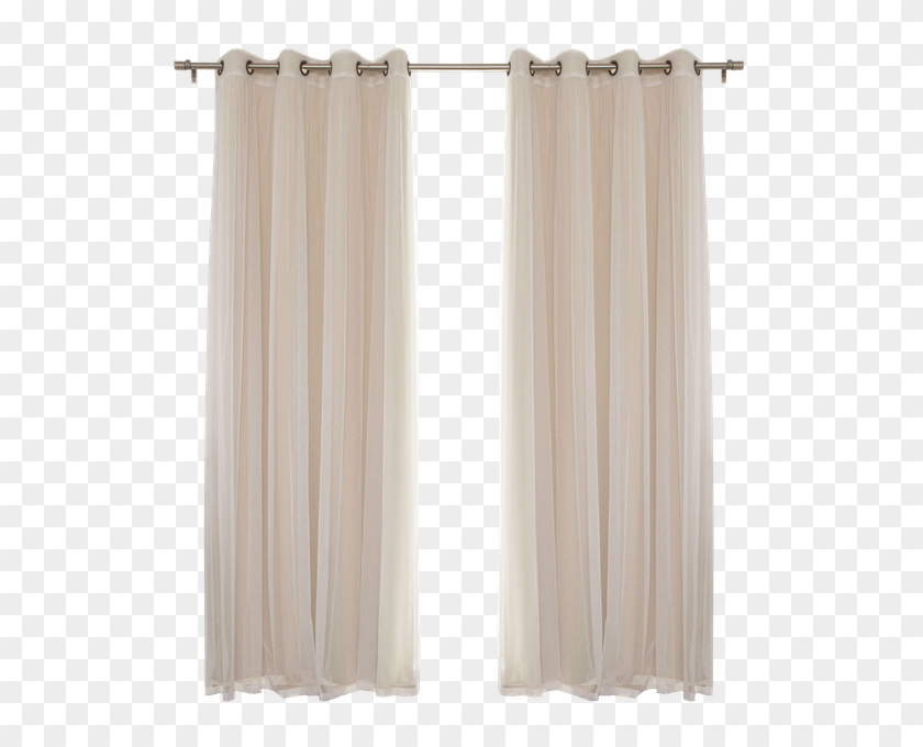 Aurora Home Mix & Match Blackout With Tulle Lace Sheer - Loop Curtain Clipart #477766