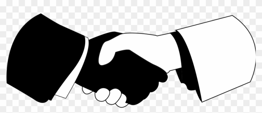Black And White Handshake Png - Manos Estrechandose Png Clipart #477972