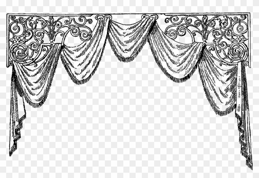 Digital Curtain Border Design Downloads - Hand Made Border Design Clipart