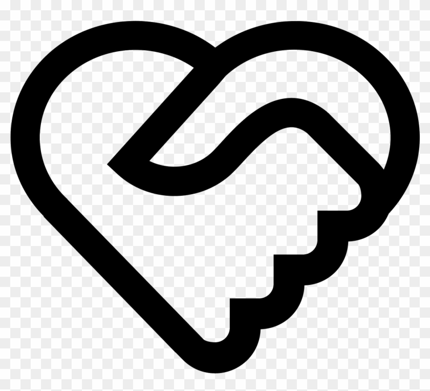 Heart Icons Handshake - Handshake Heart Png Clipart