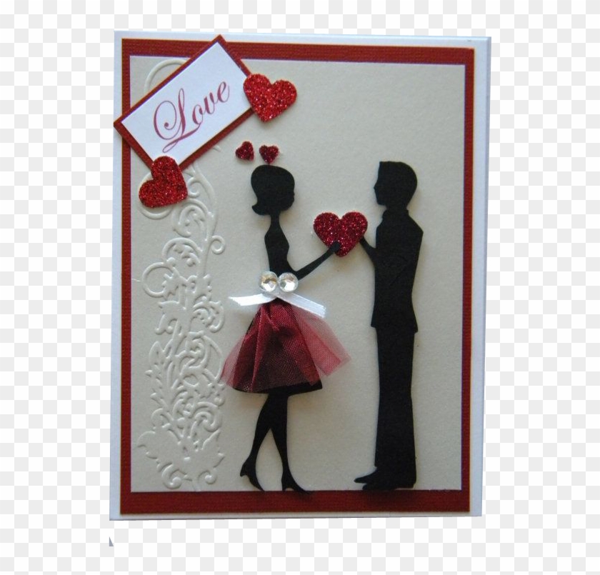 Valentines Day Couple Love Card - Handmade Greeting Cards For Valentine's Day Clipart
