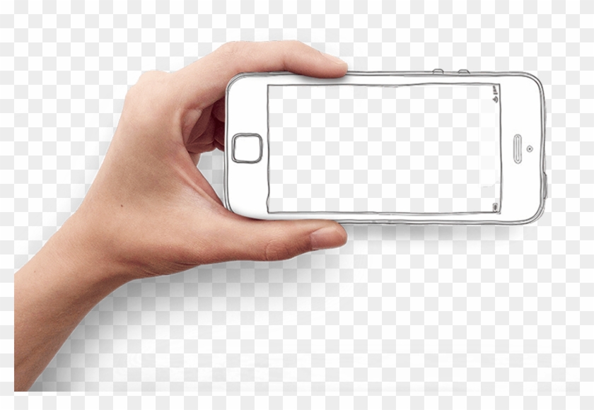 Phone Sticker - Transparent Mobile With Hand Png Clipart