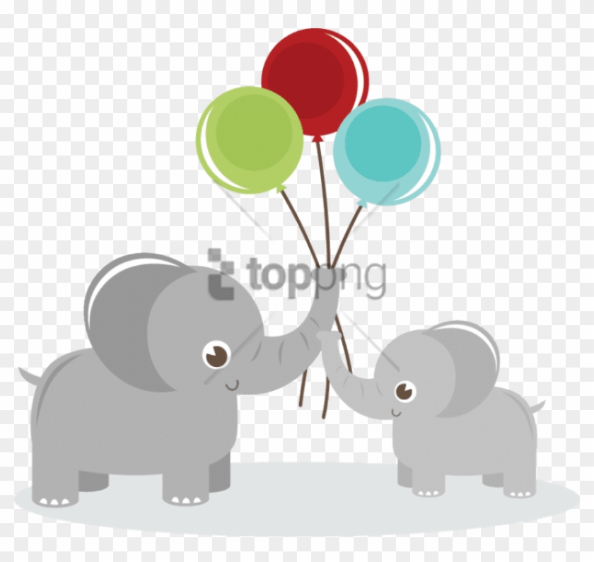 Free Png Elephants Holding Balloons Png Image With - Elephant With Balloons Clip Art Transparent Png #4700064