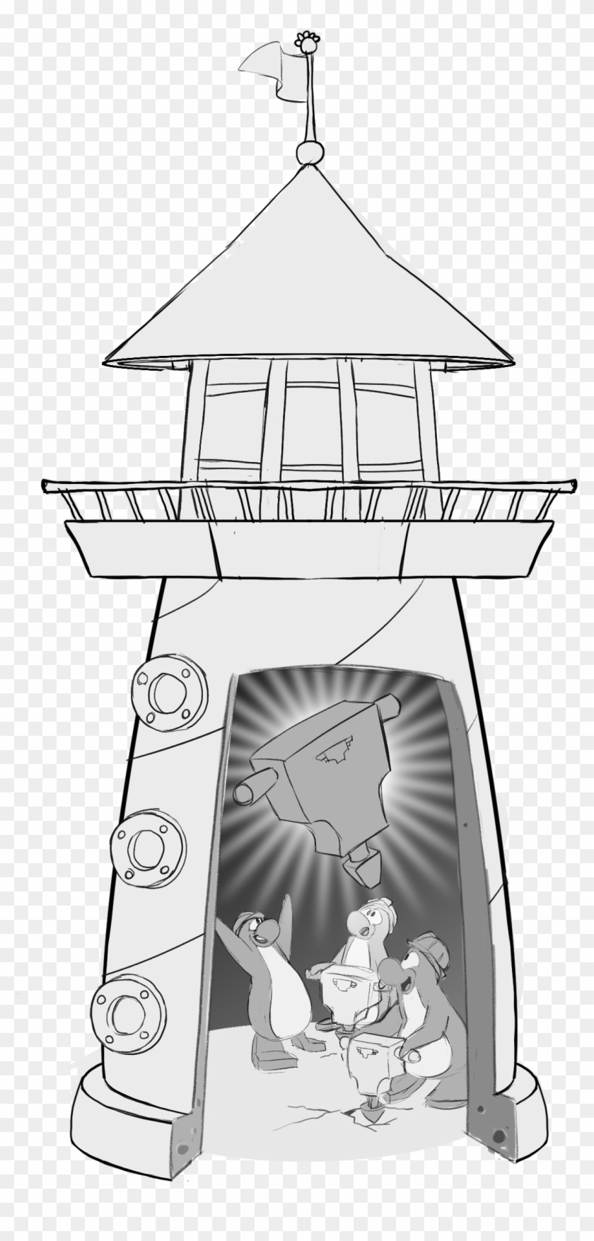 Lighthouse Fornewsfeed Jackhammer - Cartoon Clipart #4701735