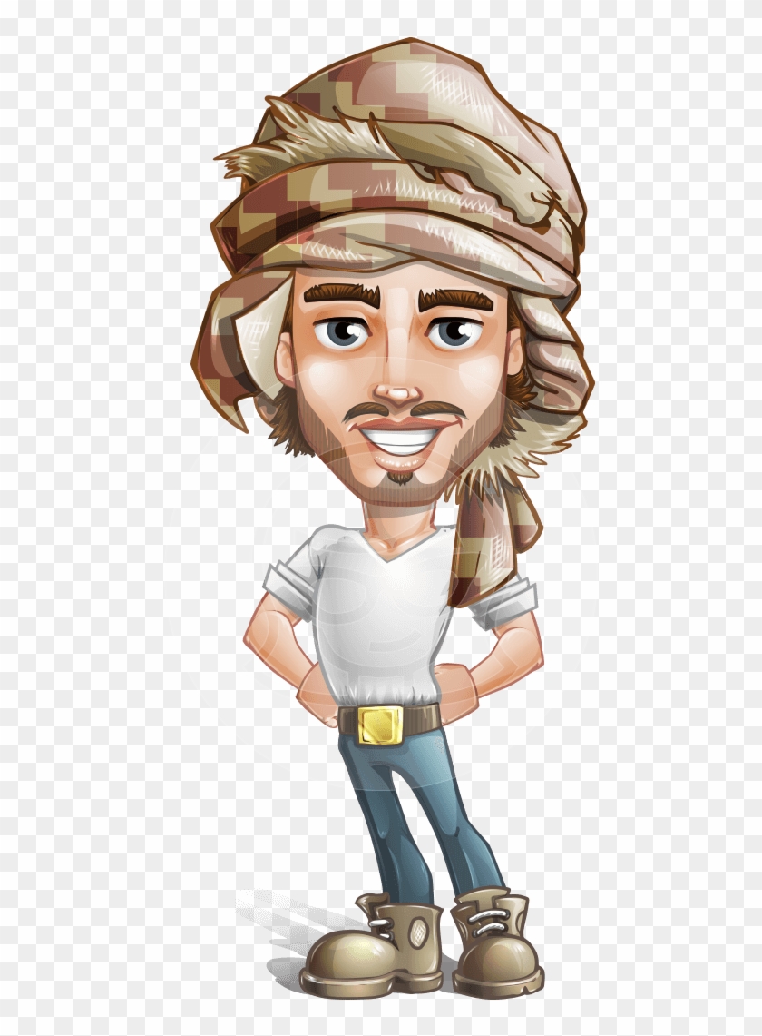 Sabih The Desert Man - Animated Arab Man Clipart