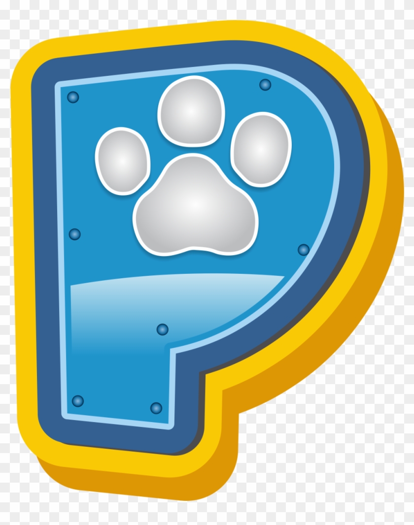 Letra P Patrulha Canina Patinha - Letra P Em Png Clipart