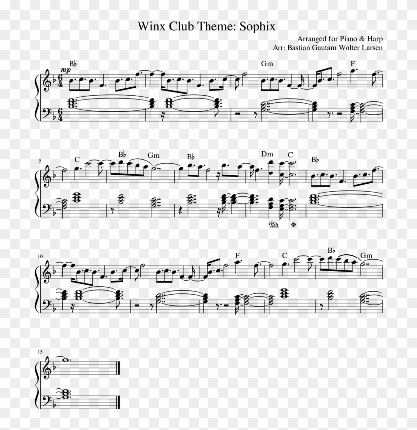 Winx Club Theme - Sea Of Thieves Sheet Music Clipart #4703567