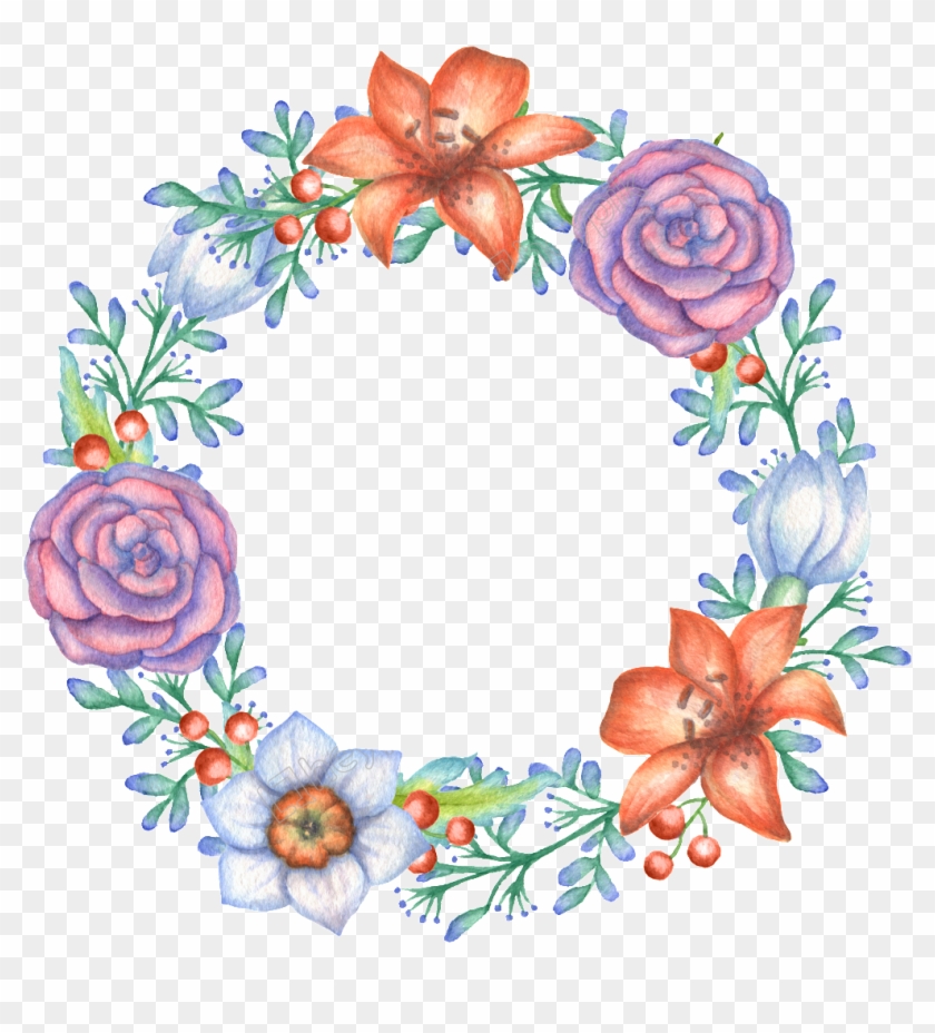 Vector Freeuse Download Hand Painted Flowers And Decoration - Garland Clipart #4703761