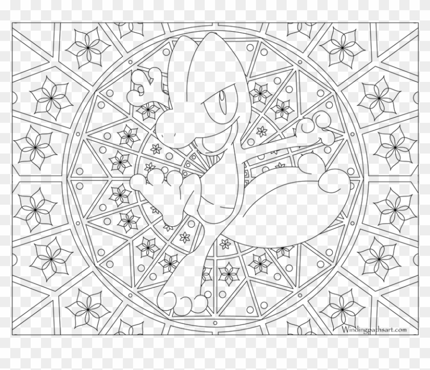 #252 Treecko Pokemon Coloring Page - Pokemon Colouring Pages For Adults Clipart