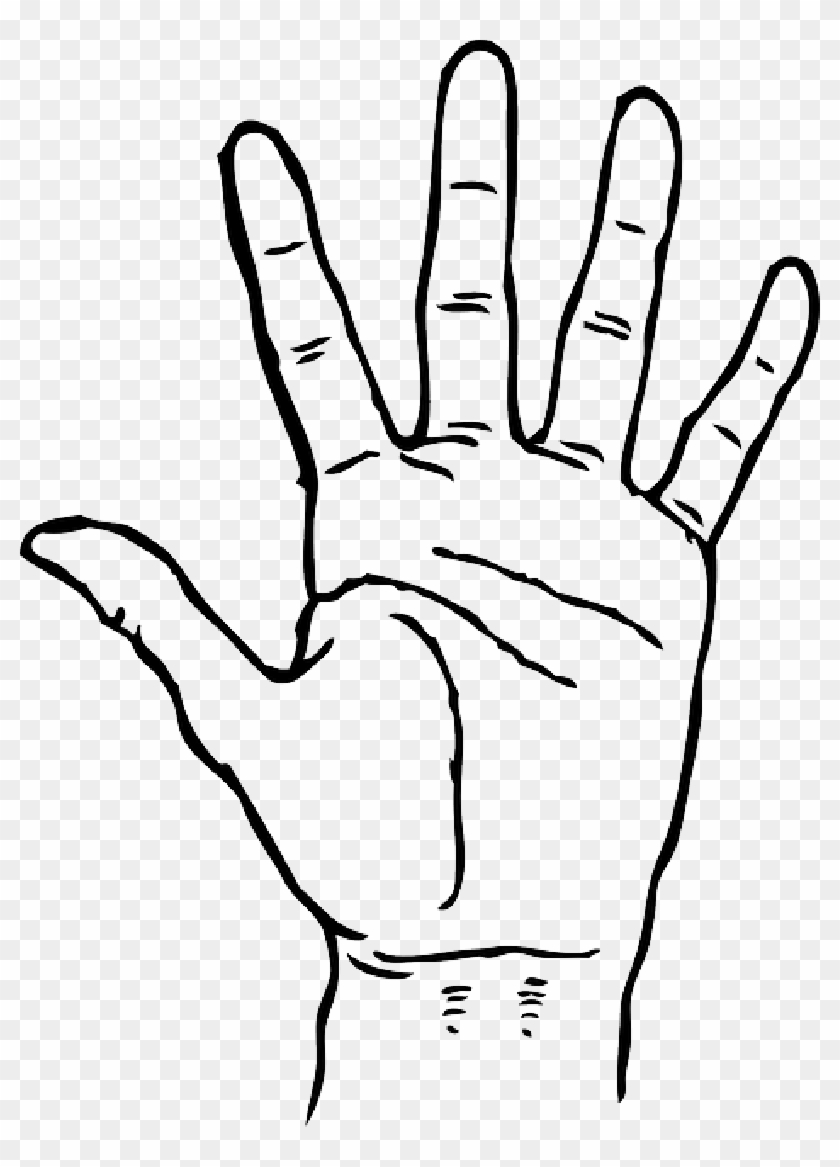 Black, Icon, Left, Right, Outline, Hand, Drawing, Open - Hand Clipart Black And White - Png Download