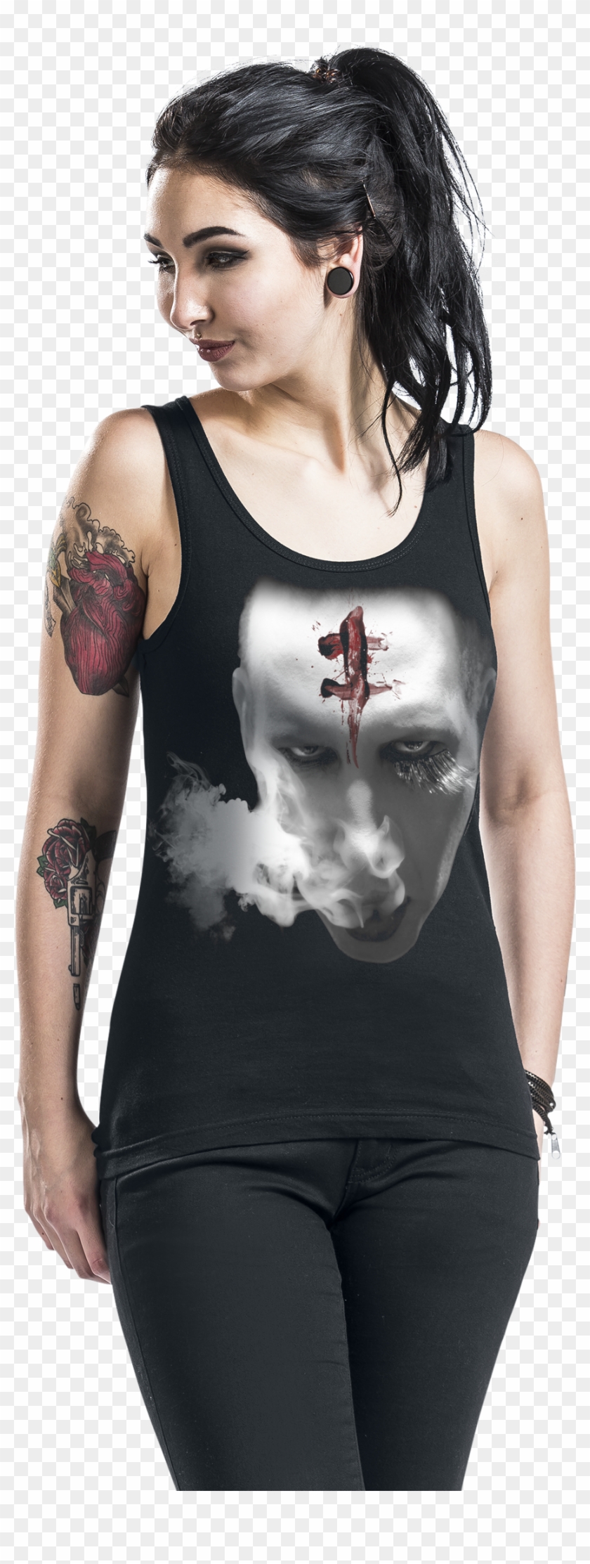 Marilyn Manson The Mark Girl Top Schwarz - Girl Clipart #4704791