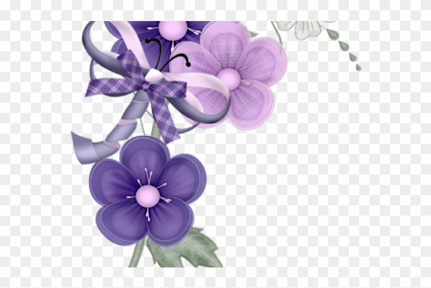 Purple Flowers Corner Clipart