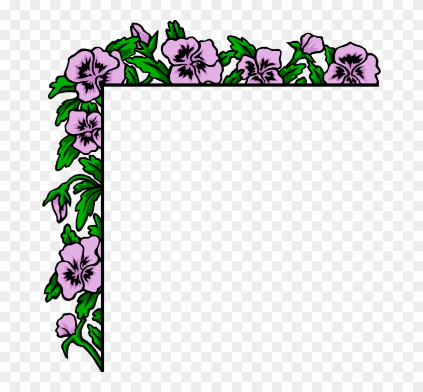 Vector Illustration Of Purple Flowers Border - Poem On Mother In English Clipart #4704949