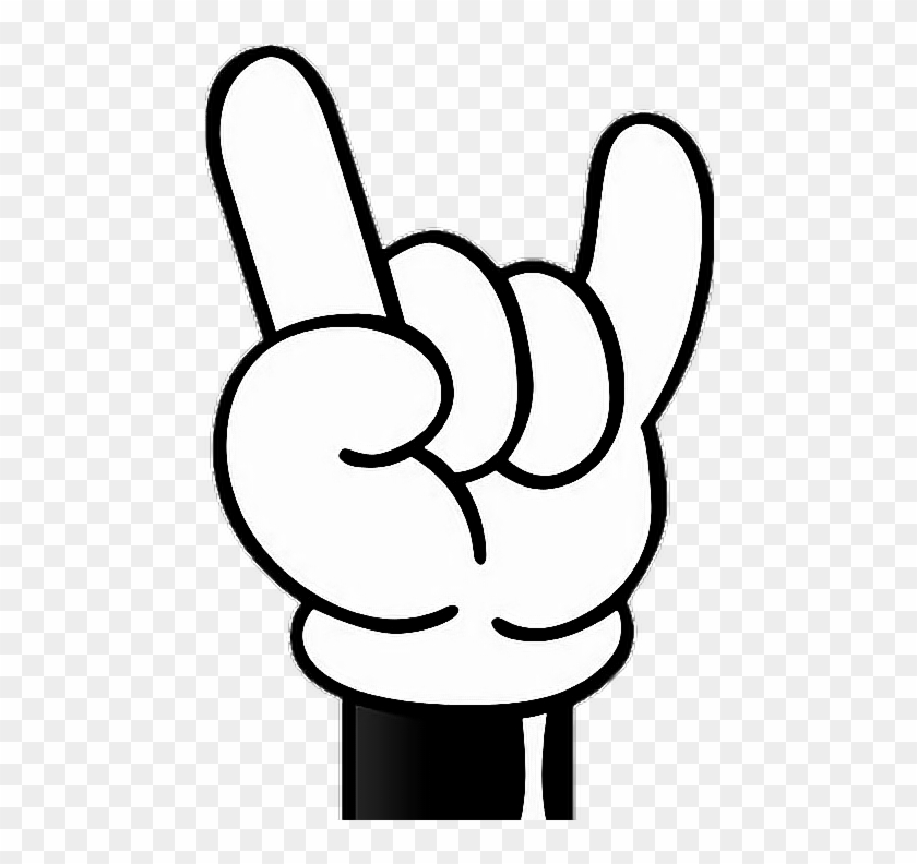 #hand #mao #mão #luvas #gloves #mickey #music #rock - Mickey Hand Rock Clipart
