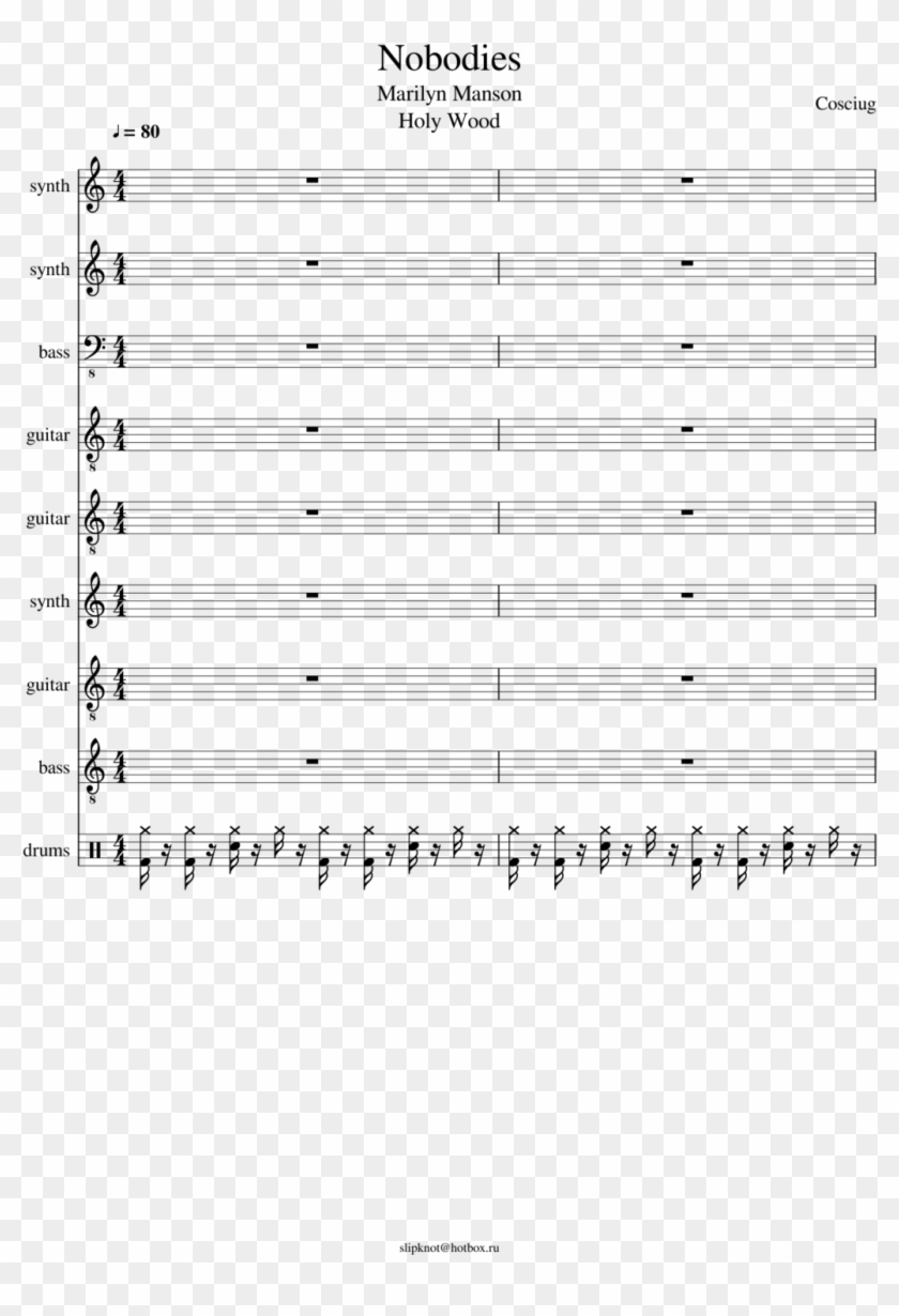 The Nobodies Slide, Image - Rammstein Feuer Frei Sheet Music Clipart #4705302