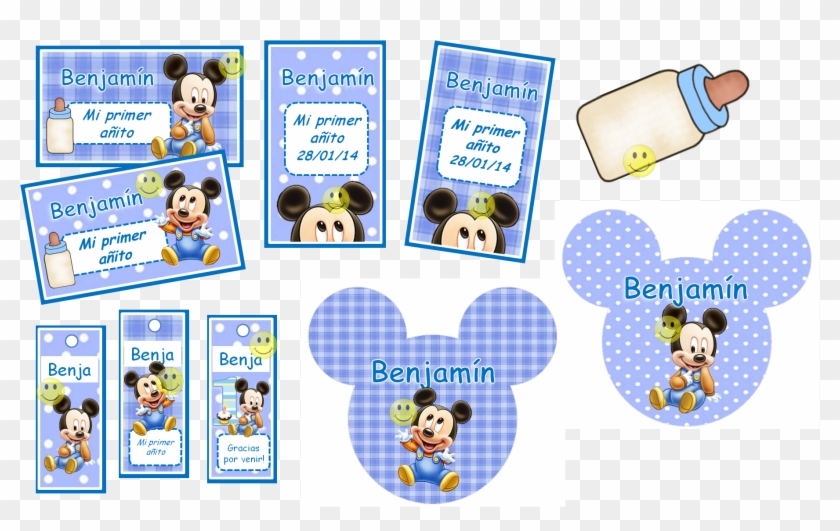 Kit Imprimible De Mickey Mouse Bebe Con Candy Bar Tarje - Cartoon Clipart