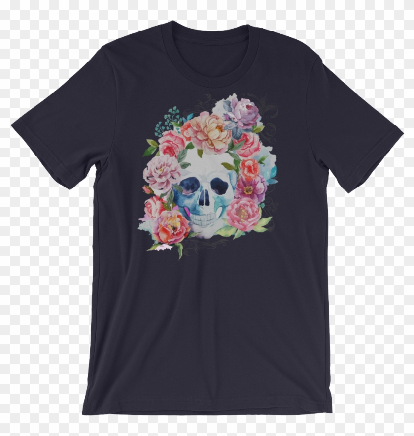 Watercolor Roses Skull T-shirt - Iron Reagan Crossover Ministry Shirt Clipart