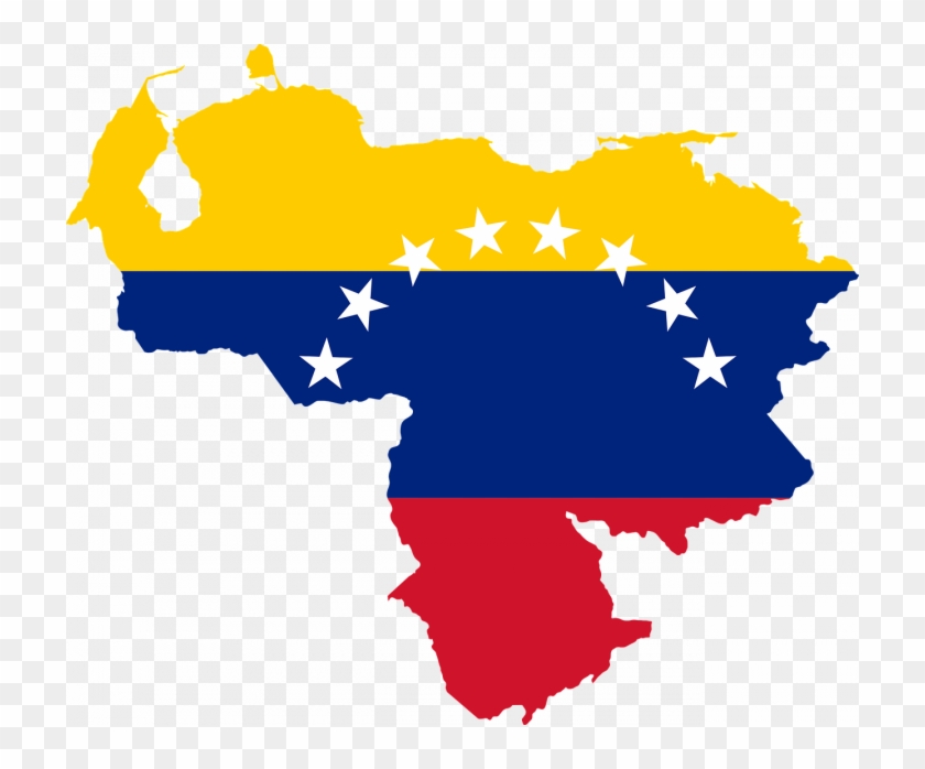 Venezuela Png En Sudamérica - Venezuela Flag And Map Clipart #4705546