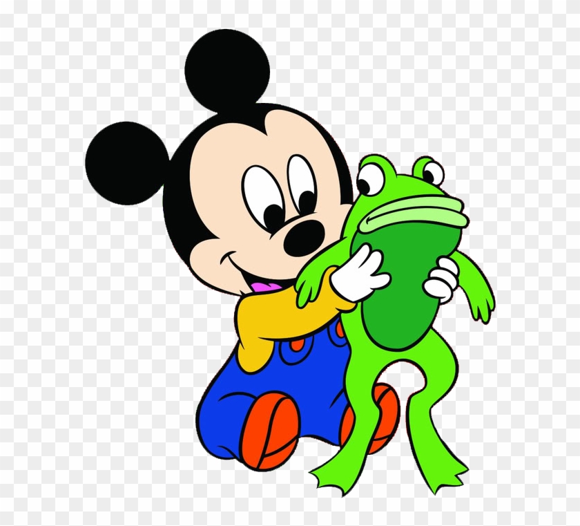 Mickey Bébé - Mickey Mouse With A Frog Clipart