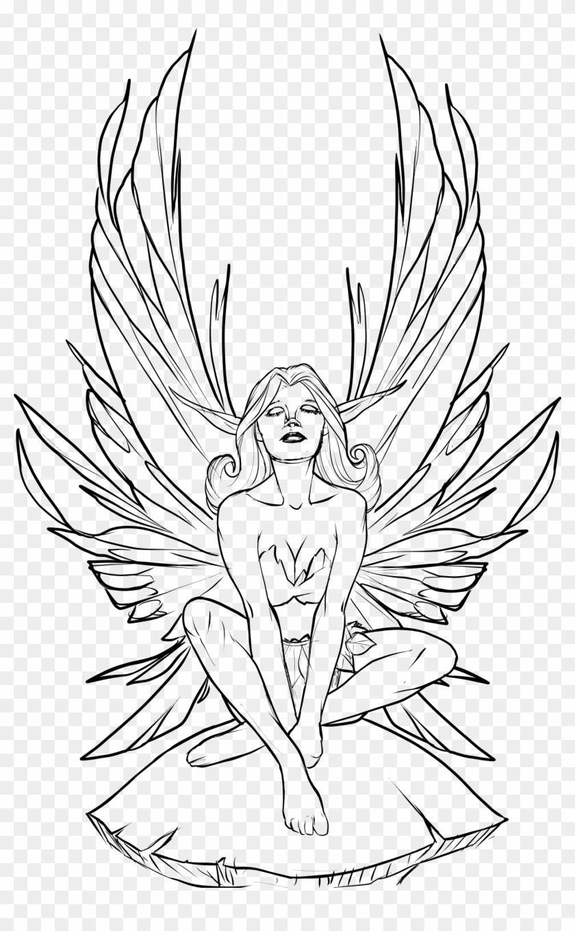 Fairy Line Drawing At Getdrawings - Fairy Drawing Clipart #4706192