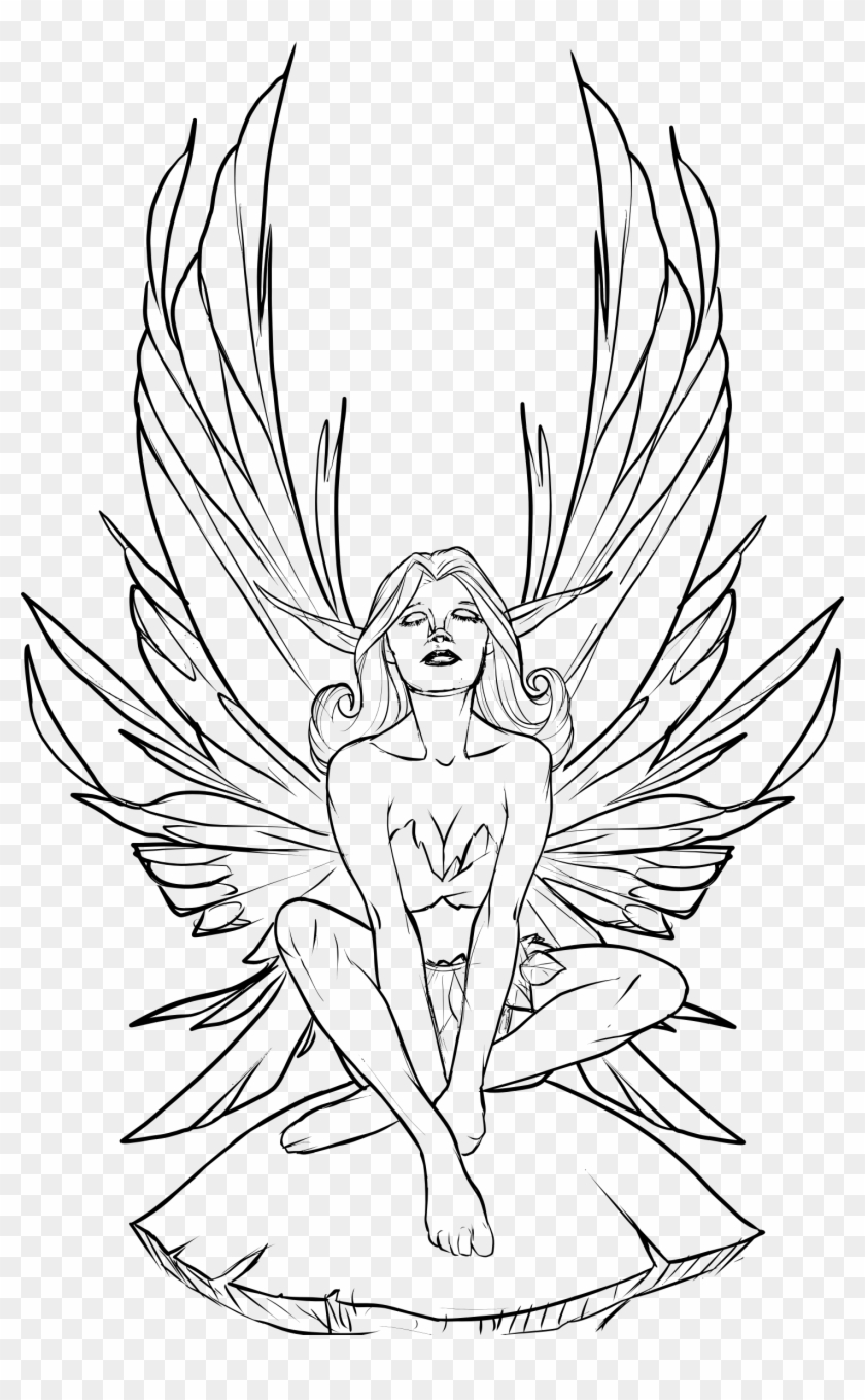 Fairy Line Drawing At Getdrawings - Fairy Drawing Clipart