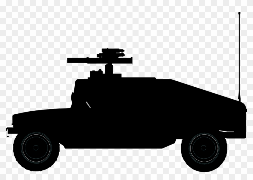 Vehicle, Hummer, Usa, Us, America, Military - Armored Vehicle Silhouette Png Clipart #4707909
