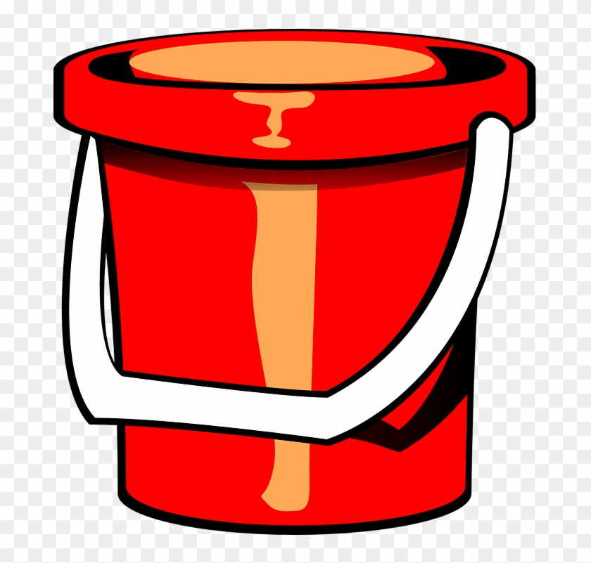 Bucket Toy Red - Pail Clip Art - Png Download