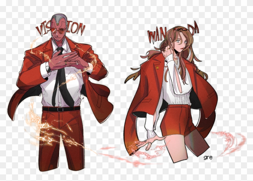 Scarlet Vision Wanda Maximoff Vision Fanart Gre2sekiya Clipart #4709468