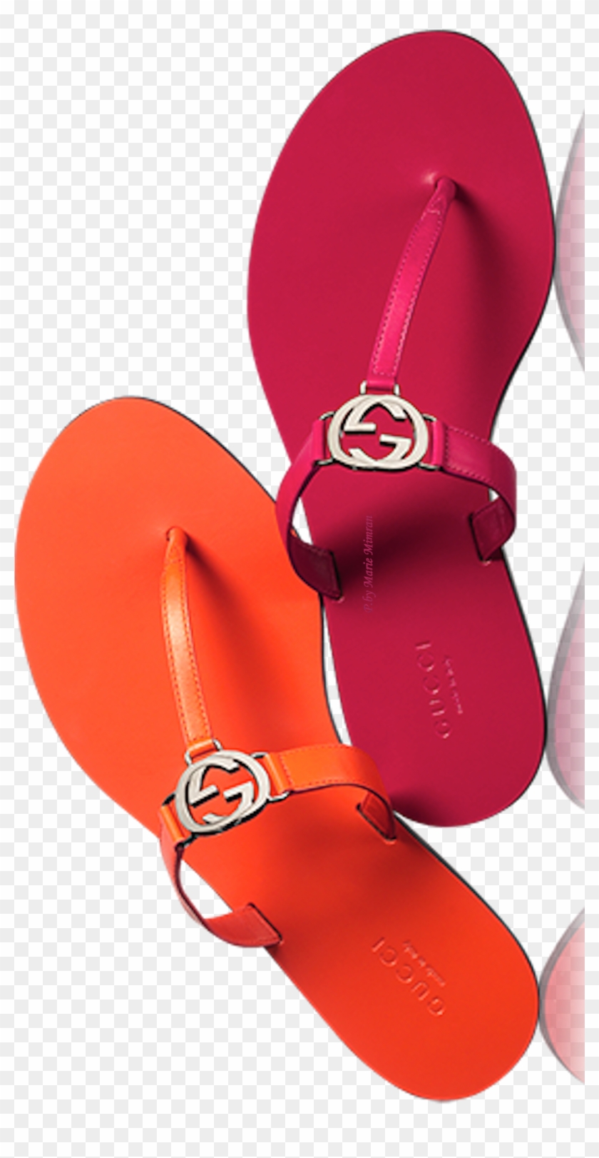 Gucci Orange Shoes, Coral Orange, Magenta, Gucci Flip - Flip-flops Clipart #4709647