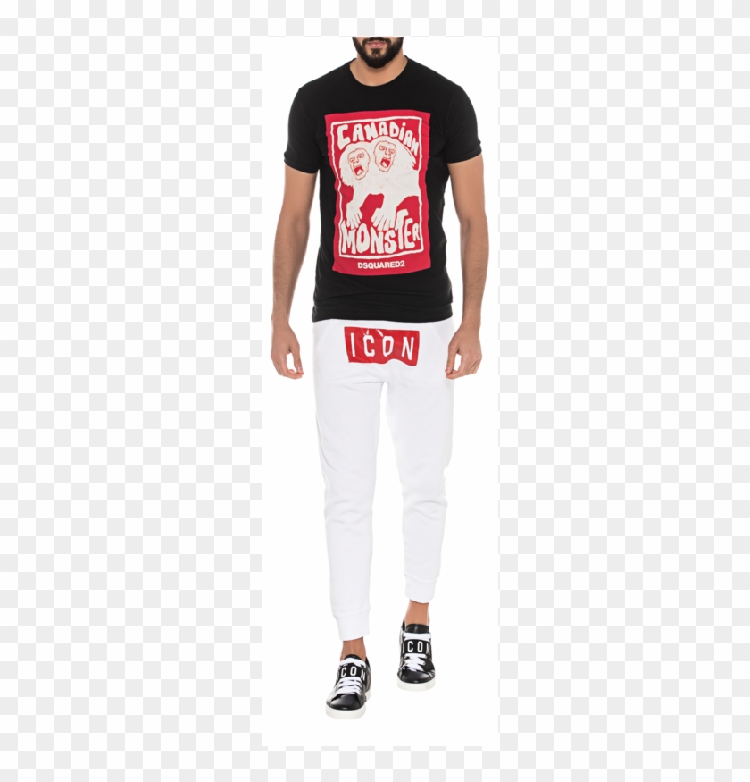 D Squared H Jogginghose Icon 1 White - Fashion Model Clipart