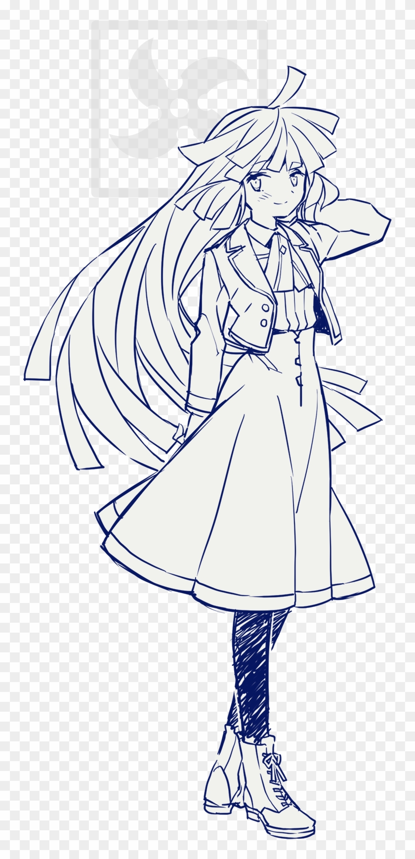 Hara's Sketch Of Akatsuki For Her Profile In Volume - Line Art Clipart