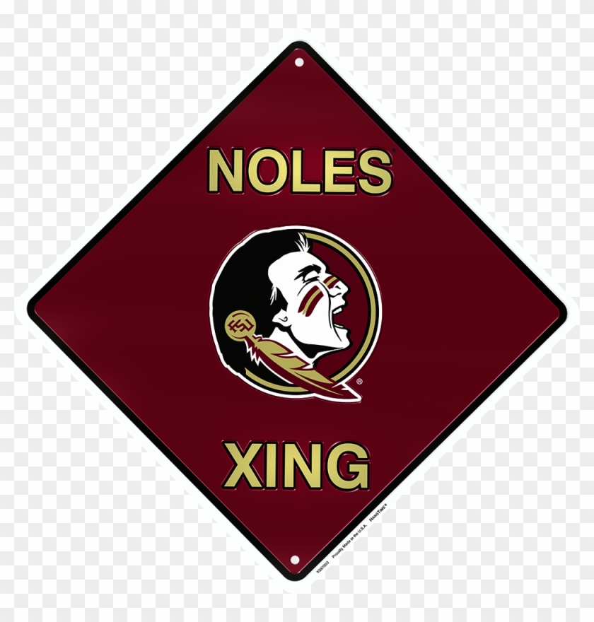 Florida State Seminoles 12 X 12" Metal Noles Xing Crossing - Fsu Flag Clipart #4718035