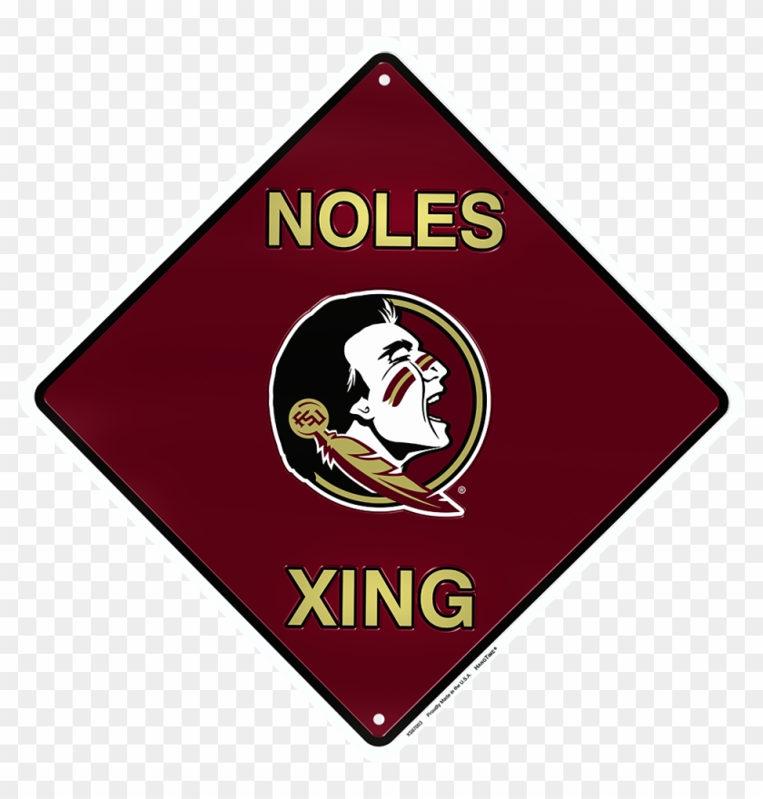 Florida State Seminoles 12 X 12" Metal Noles Xing Crossing - Fsu Flag Clipart