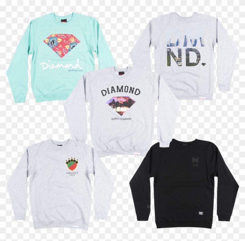 Dmnd Crewnecks Assorted - Long-sleeved T-shirt Clipart #4719311