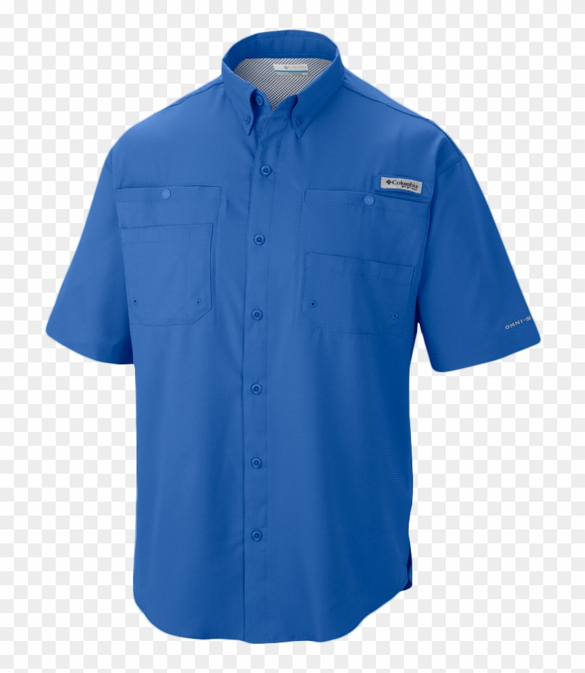 Blue Columbia Fishing Shirt Clipart