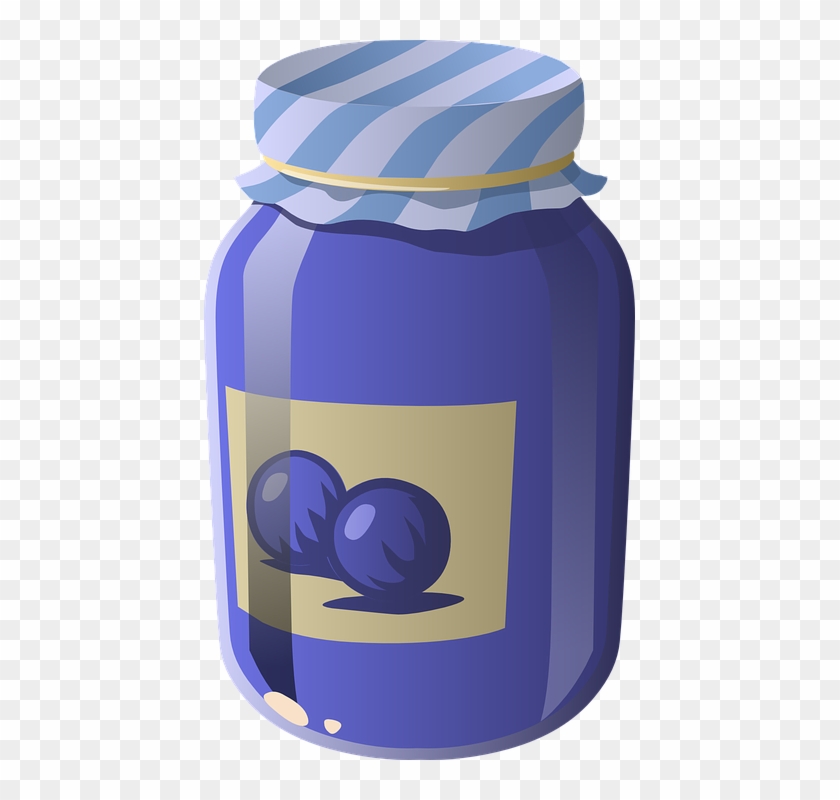 Blueberry Sauce Jars Blue Glasses Transparent - Jelly Clipart Transparent - Png Download #4721323