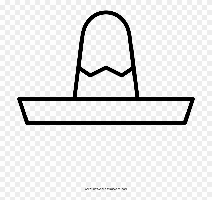 Sombrero Coloring Page - Line Art Clipart