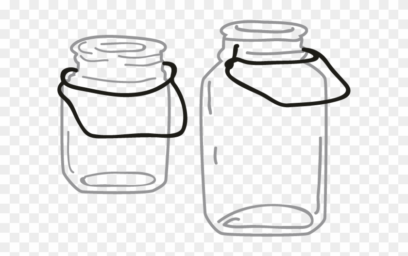 Smock Mason Jars Motif - Glass Bottle Clipart