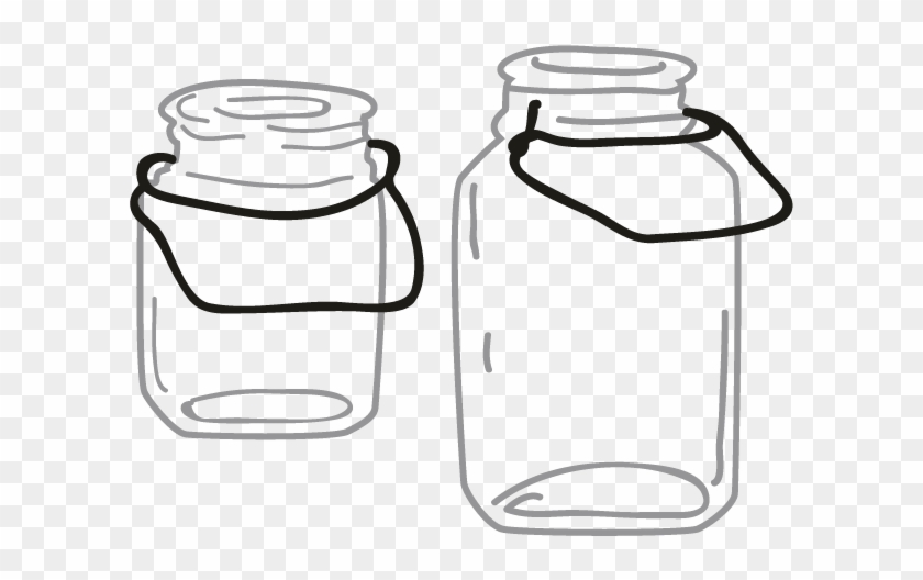Smock Mason Jars Motif - Glass Bottle Clipart #4721438