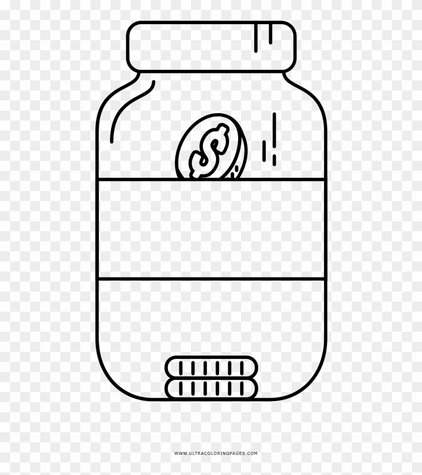 Mason Jar Coloring Page Clipart
