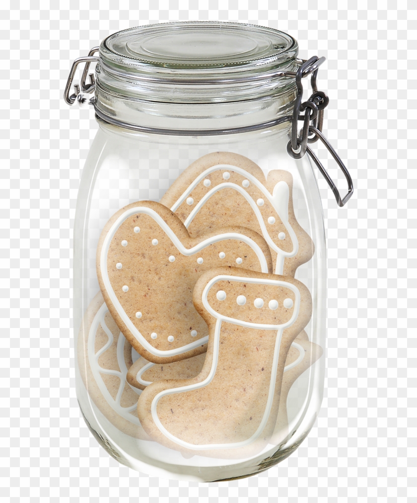 Christmas Mason Jar Of Gingerbread Cookies * - Gingerbread Clipart